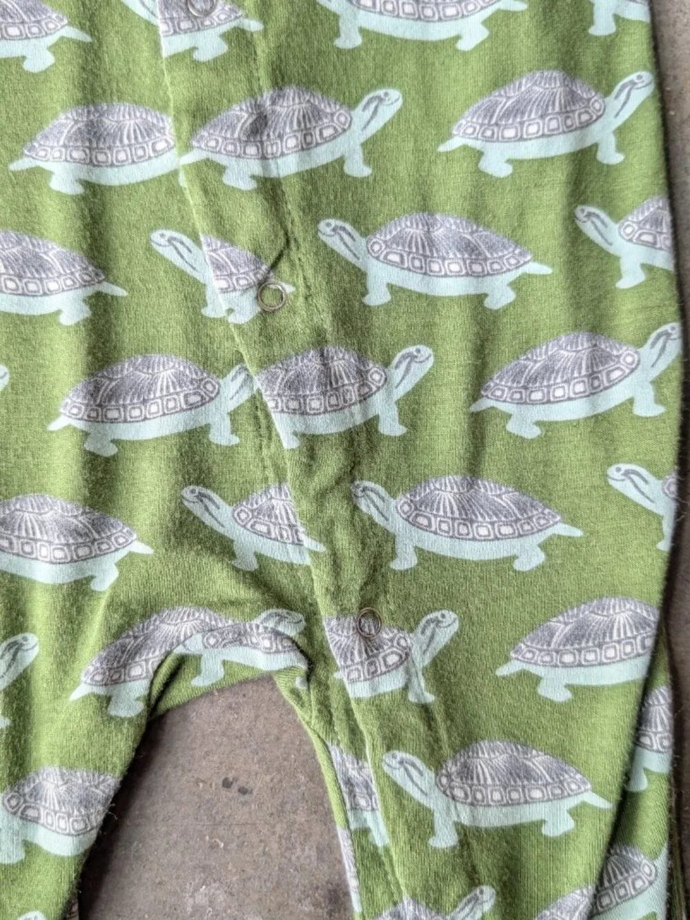 Catch a Tiger by Kickee Pants Green Turtle Print Bamboo One Piece Pajamas size 5